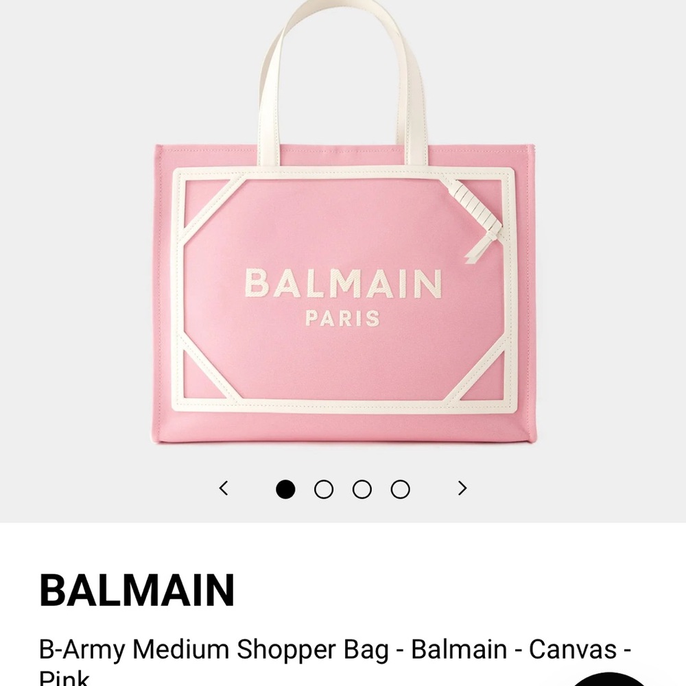Authentic. BALMAIN

B-Army Medium Shopper Bag - Balmain - Canvas - Pink